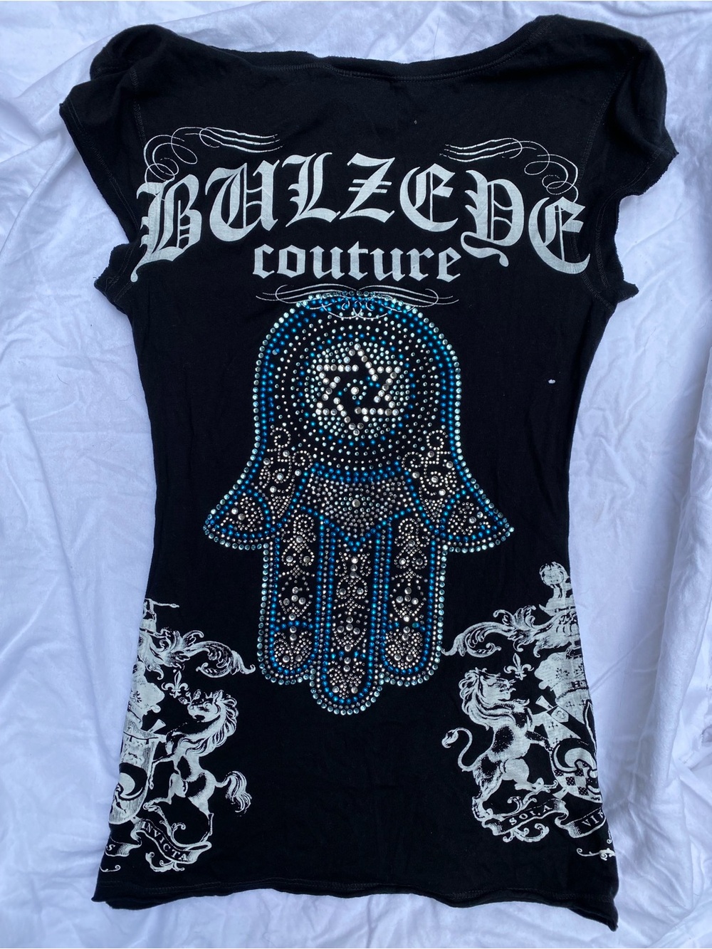 Y2K Alternative Bedazzled Fitted Tee